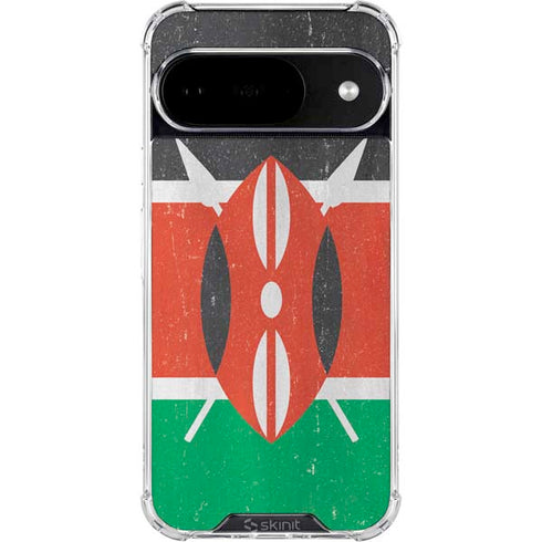Kenya Flag Distressed Google Pixel 10 Clear Case